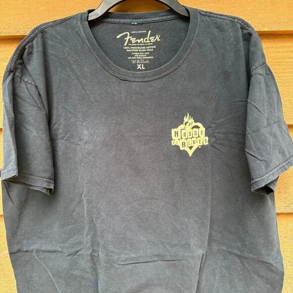 Fender Guitar House of Blue 'I Got a Black Cat BoneY2K T-Shirt Size XL - Picture 4 of 12